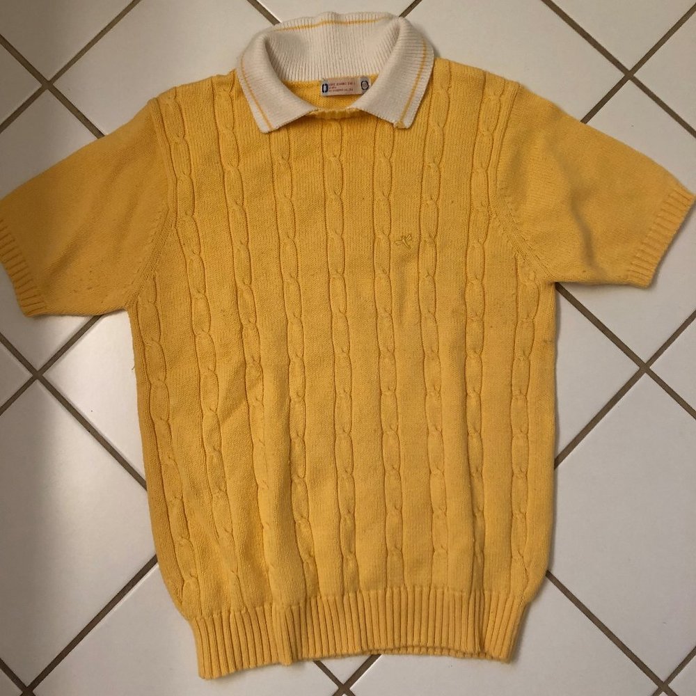 Vintage Collared Short Sleeve Sweater